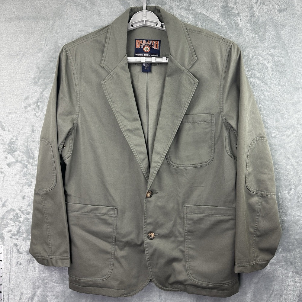 Duluth Trading Co Men's Blazer Medium Tan Beige Cotton Workwear Jacket